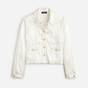 J.Crew Lady shirt-jacket in luster crepe satin BV854